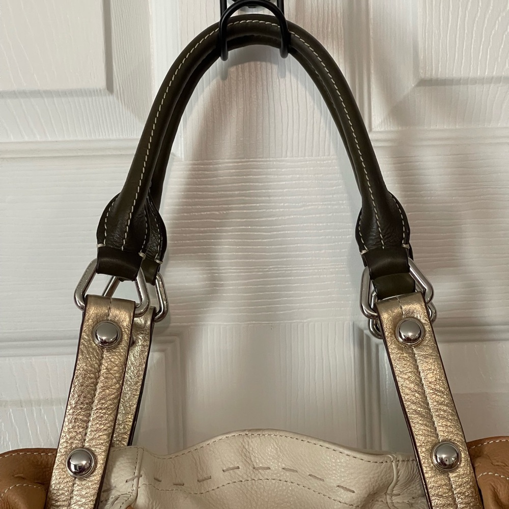 B Makowsky Lisbon Women's Handbag Purse Multicolor Leather Satchel Tote - Picture 8 of 16